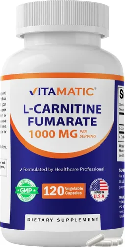 Vitamatic L-Carnitina Fumarato 1000 mg - 120 Cápsulas Vegetales (1 Botella)