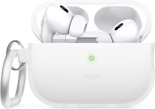 Miniatura 9 de elago Funda compatible con AirPods Pro 2 (2022), funda de silicona con llavero, LED frontal visible, soporta carga inalámbrica [negro]