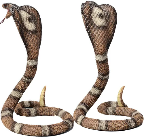 Miniatura 6 de Gemini&Genius Juguete de figura King Cobra, juguetes de animales de safari, figuras de acción de serpiente falsas, juguete de serpiente aterradora