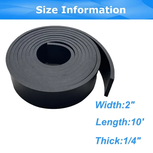 Miniatura 2 de Hojas, rollos y tiras de goma sólida de 1/4 (.25)" de grosor X 2" de ancho X 10 pies de largo, tiras de goma sólida para juntas de bricolaje