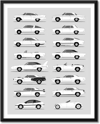 Miniatura 24 de Idea Network Póster hecho a mano compatible con Chevy impreso, arte de pared, decoración hecha a mano de lo mejor de las generaciones de Chevy