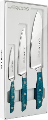 Miniatura 12 de Arcos Cuchillo de chef forjado de acero inoxidable tamaño 10 pulgadas. Mango profesional de micarta y borde especial de seda y hoja plateada 9.843
