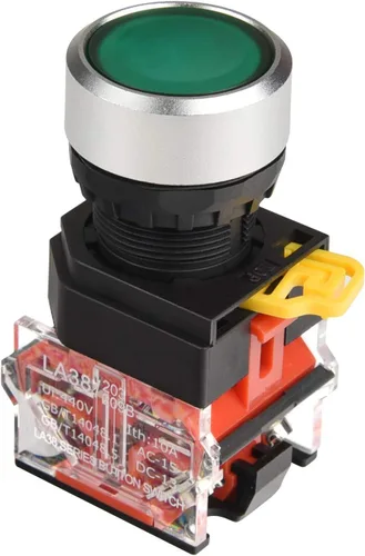 Miniatura 13 de APIELE Interruptor de botón momentáneo de 22MM 1NO 1NC Cabeza de metal LA36A-11BN-BLK (negro)