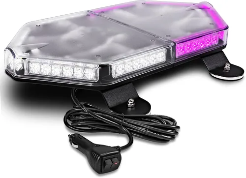 Miniatura 29 de NanoFlare NFMB56 Mini Barra de Luz Estroboscópica LED Roja Blanca de 17" 12V 56W [Clase SAE 1] [Imán/Montaje Permanente] Barra de Luz de Baliza