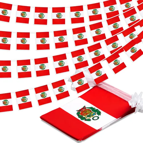 Miniatura 10 de Bandera de cuerda de Noruega, pequeña mini bandera de pendón noruego, bandera de guirnalda de Nordmann, decoración nacional del país para escuela