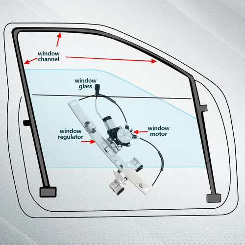 Miniatura 7 de FINDAUTO Elevalunas eléctrico trasero derecho lado del pasajero con motor para Pontiac Grand Prix para 2004-2008, 15869654, 748-267