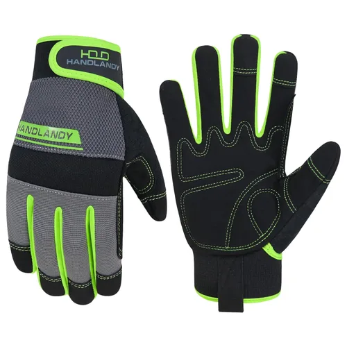 Miniatura 17 de Handlandy - Guantes de trabajo para hombre y mujer, para mecánicos, de seguridad, de uso general, aptos para pantalla táctil, guantes de trabajo