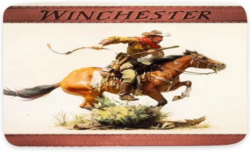 Miniatura 2 de JAWO Winchester - Alfombra de baño antideslizante con vaquero con pistola en caballo, aspecto retro vintage, accesorios de baño, tapete de ducha