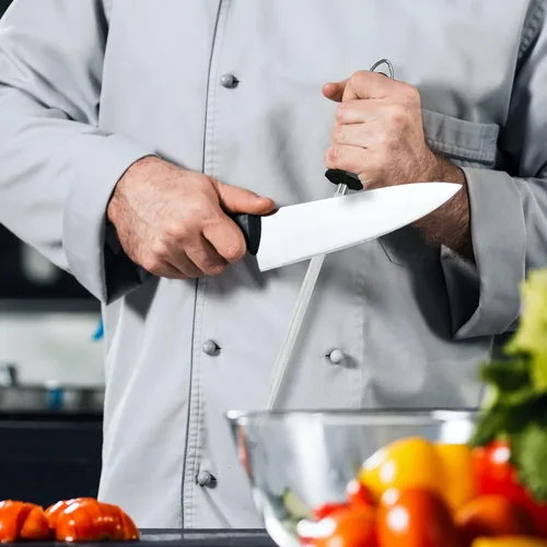 Miniatura 7 de Utopia Kitchen Cuchillo de acero afilado de 10 pulgadas que afila varilla de afilado de acero - negro