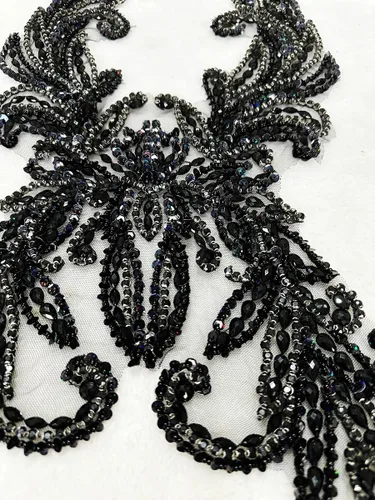 Miniatura 7 de Accesorios de apliques de encaje hechos a mano puros de diamantes de imitación hechos a mano Cuentas Piedras Trim Parches para vestido de novia niña