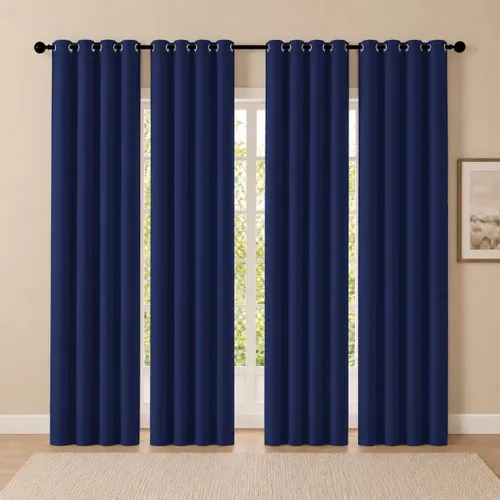 Miniatura 84 de Cortinas de oscurecimiento de habitación de 45 pulgadas de largo para dormitorio y sala de estar, cortinas térmicas aislantes con ojales