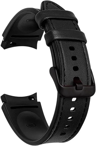 PINHEN Correa de repuesto para Galaxy Watch 7/6/5/4 de 1.575 pulgadas, 1.732 pulgadas, híbrida de cuero y silicona de 0.787 pulgadas, compatible con