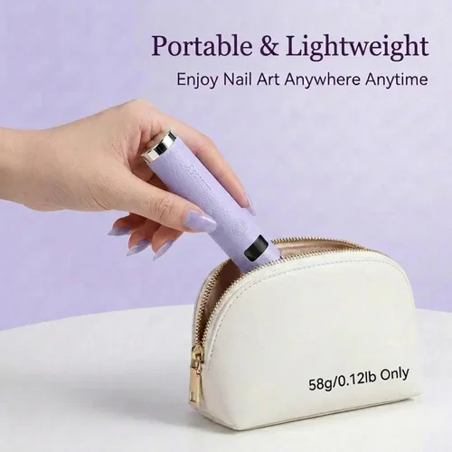 Miniatura 7 de Linssy Mini Luz UV para Uñas con Sensor Automático y Soporte de Cuello de Cisne, Lámpara de Uñas Inalámbrica Portátil con Pantalla LCD, Luz UV