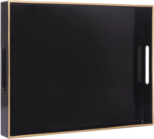 Miniatura 15 de MAONAME - Bandejas de servir azules con asas, bandeja decorativa ovalada para mesa de café, juego de bandejas anidadas de 2, bandeja de tocador