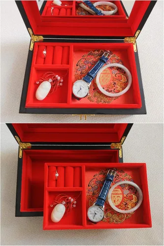 Miniatura 5 de Excelente caja de joyería hecha a mano de boca a boca de estética clásica china