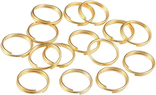 400 anillos de salto divididos de 0.472 pulgadas, anillos de metal, conectores de alambre, pequeño llavero para hacer joyas, manualidades, oro