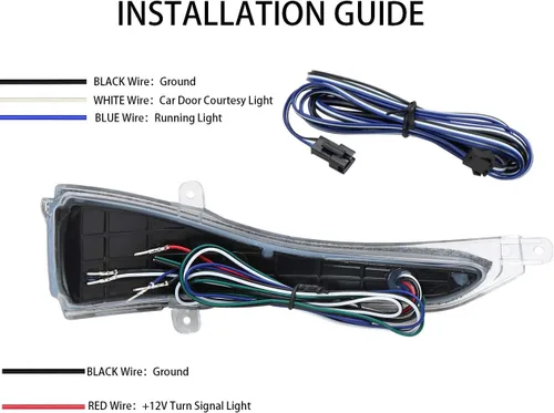 Miniatura 6 de Espejos de vista lateral Indicador de luz intermitente secuencial dinámico LED luz de señal de giro para Infiniti Q50 Q60 Q70 QX30 QX50 QX60 QX70