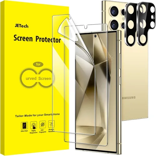 Miniatura 8 de JETech Protector de pantalla para Samsung Galaxy S22 Ultra 5G de 6.8 pulgadas con protector de lente de cámara, película de TPU flexible, compatible