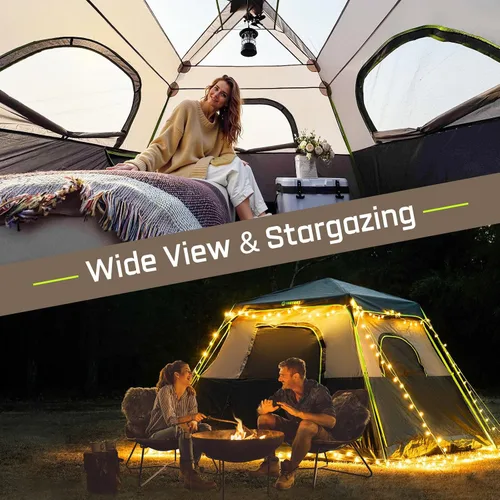 Miniatura 6 de 4/6/8/10 Person Instant Tent, Waterproof Pop Up Tents for Camping with Rainfly, 60 Seconds Easy Setup, Automatic Cabin Tent for Family Camping with