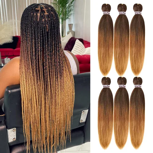 Miniatura 41 de Liang Dian Cabello para hacer trenzas, Cabello estirado para hacer trenzas, 12 pulgadas, 8 paquetes, color ombre púrpura, para sellar en agua