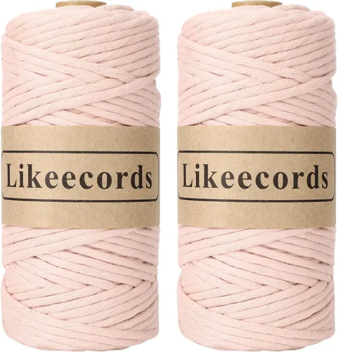 Miniatura 18 de Likeecords - Cuerda de macramé de 4 mm de un solo hilo, 80 m de cuerda de macramé colorida, cuerda de algodón para macramé, cuerda de algodón