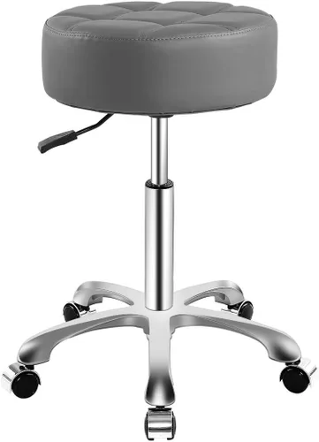Miniatura 13 de Taburete ajustable con ruedas para el trabajo, médico, tatuaje, sala de belleza, silla hidráulica resistente con ruedas (negro)