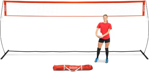 Red de entrenamiento de voleibol independiente GoSports - 12 pies o 20 pies - Uso en interiores o exteriores, montaje instantáneo y altura ajustable
