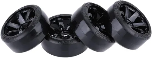 Miniatura 8 de GoolRC Juego de 4 neumáticos de automóvil de deriva 1/10 para Traxxas HSP Tamiya HPI Kyosho On-Road Drifting Car (negro)
