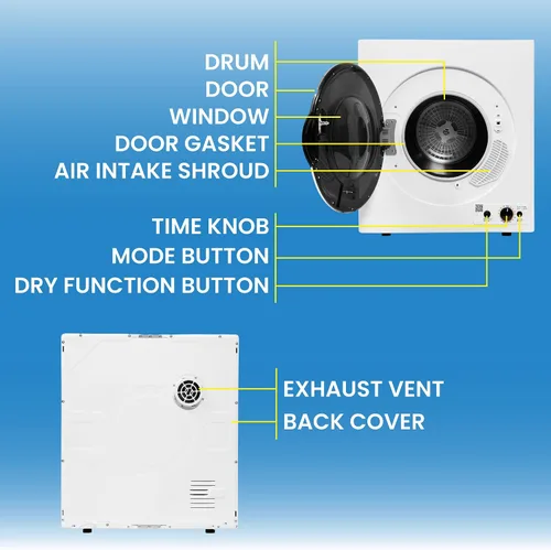 Miniatura 7 de Equator Secador compacto con sensor ventilado 3.5cf/13lbs 110V CONTROL INFERIOR BLANCO