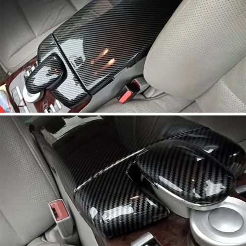 Miniatura 2 de para Mercedes-Benz Clase S W221 W222 S400 S450 S500 S550 S560 S600 Color Fibra de Carbono Interior del Automóvil Cubierta de Caja de Reposabrazos