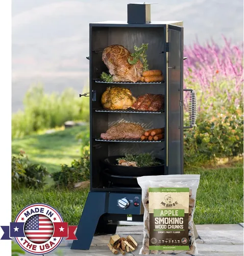 Miniatura 4 de Bolsa de 3.5 libras de trozos de madera de manzana de Mr. Bar-B-Q, sabor a manzana afrutado para ahumar, asar al aire libre, barbacoa en el patio
