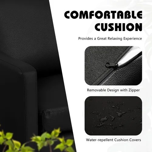 Miniatura 6 de Sofá modular convertible de cuero en forma de L con diván reversible, moderno sofá modular de 3 plazas para sala de estar, espacios pequeños