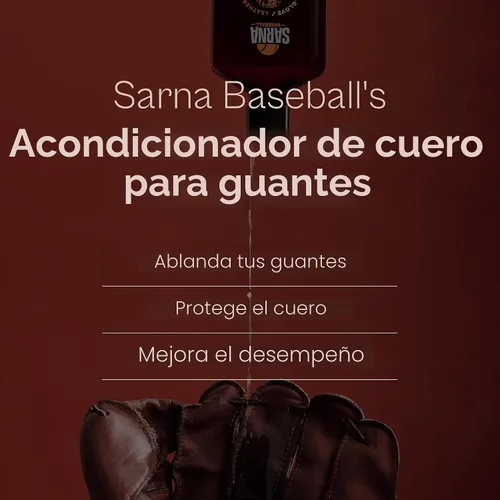 Miniatura 2 de SARNA BASEBALL Glove Conditioner, Liquid, 8 Oz – Water-Based, Non-Darkening, No Sticky Residue – Glove Conditioner for Mitts, Baseball & Softball