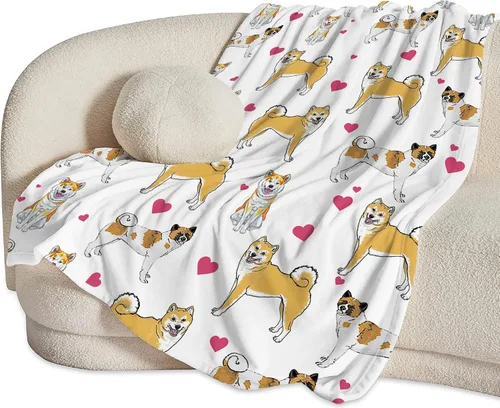 Miniatura 3 de Manta de Tiro de Perro Akita - Regalos y Decoración para Niñas, Mujeres, Niños, Adultos - Suave, Cálida y Acogedora de Vellón para Sofá, Sillón