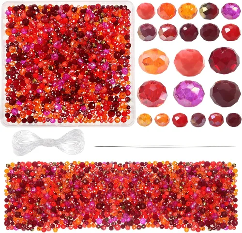 Miniatura 8 de TOAOB - 1000 cuentas de cristal Briolette de 0.157 in, 0.236 in, 0.315 in, cuentas espaciadoras facetadas Rondelle, cuentas sueltas negras
