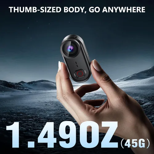 Miniatura 2 de toberto Cámara de acción de pulgar 4K, mini cámara corporal con WiFi, cámara POV de grabación de manos libres magnética de 150°, estabilización EIS