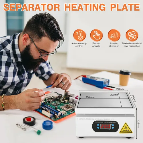Miniatura 6 de placa caliente de la estación de soldadura de 700W 110V, laboratorio eléctrico del calentador de la reanudación del precalentamiento