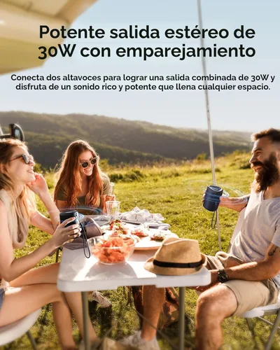Miniatura 8 de Altavoz Bluetooth portátil Esenciales para la playa: potente sonido cristalino/luz dinámica/IPX5 impermeable/reproducción durante todo el día/BT