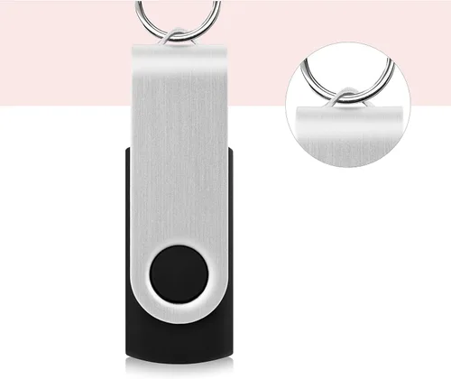 Miniatura 4 de KOOTION Unidades USB a granel de 128 MB, paquete de 100 unidades flash USB 2.0, memorias giratorias (negro, 100 piezas, 128 MB)