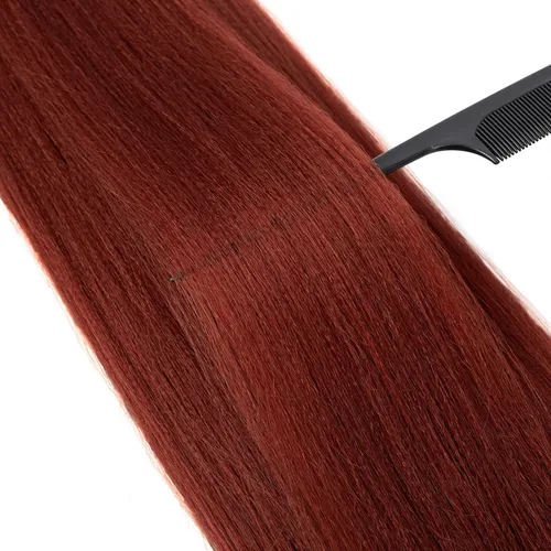 Miniatura 3 de Cabello trenzado preestirado rojo cobre, trenza larga de 48 pulgadas, 8 paquetes de 350 extensiones de cabello trenzado profesional de fibra