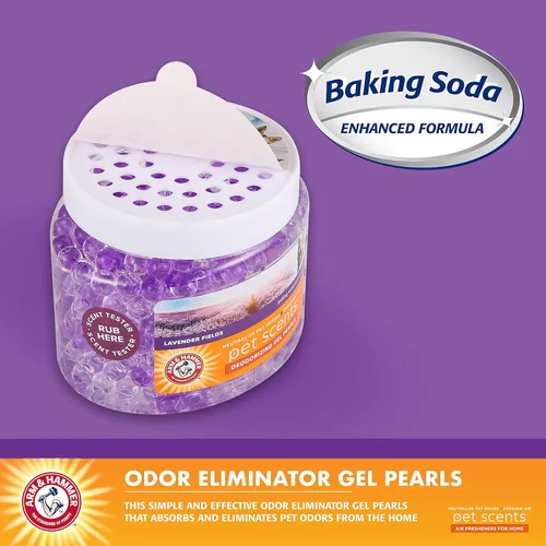 Miniatura 6 de Arm & Hammer Ambientador de gel – Eliminador de olores de mascotas con bicarbonato de sodio – Perlas de gel absorbentes de olores para gatos