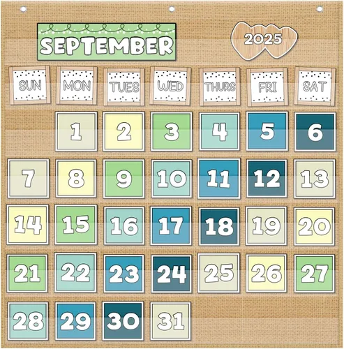 Miniatura 11 de EAMAY Calendario mensual de bolsillo para el aula para tarjetas de 2.75 * 2.75, suministros de escuela en casa y artículos imprescindibles