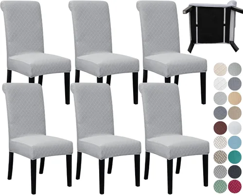 Miniatura 16 de SPRINGRICO Paquete de 2 fundas para sillas de comedor con cinturón de seguridad, fundas elásticas para sillas Parsons lavables, fundas protectoras
