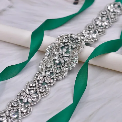 Miniatura 69 de azaleas Cinturón de boda fino de cristal para mujer, cinturón de novia para boda, dama de honor, accesorios de vestido de niña de las flores, 16