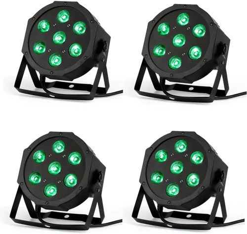 Luces LED Par 4 Uplights de escenario 7x12W RGBW activado por sonido DMX512 Control brillante luces DJ para escenario, fiesta, club, discoteca,
