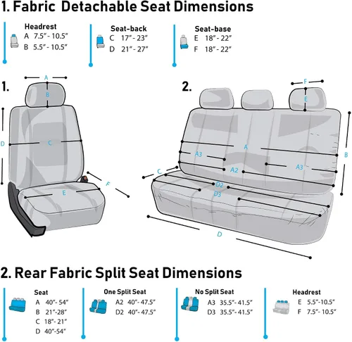 Miniatura 8 de FH Group - Fundas para asiento de auto de tela ligera y fresca, juego de tres filas para 7 asientos - Compatible con bolsa de aire y asiento Verde