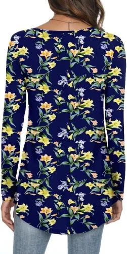 Miniatura 3 de CATHY Blusa holgada de manga larga con volantes para mujer, estilo casual, para usar con leggings