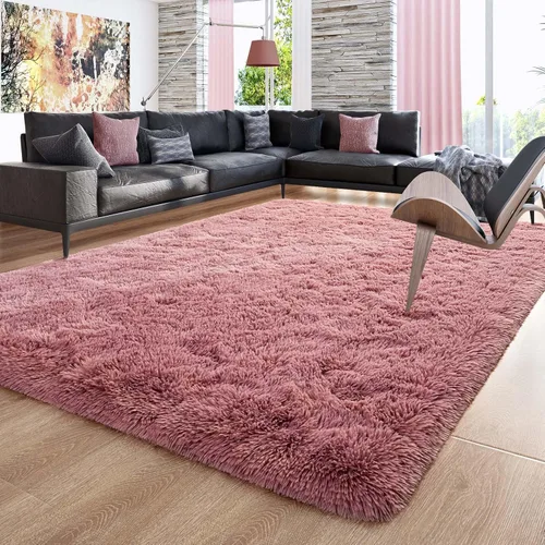 Miniatura 17 de Ompaa Alfombra esponjosa, alfombra mullida súper suave para dormitorio, sala de estar, alfombra grande de felpa de 6 x 9 pies, alfombra de pelo
