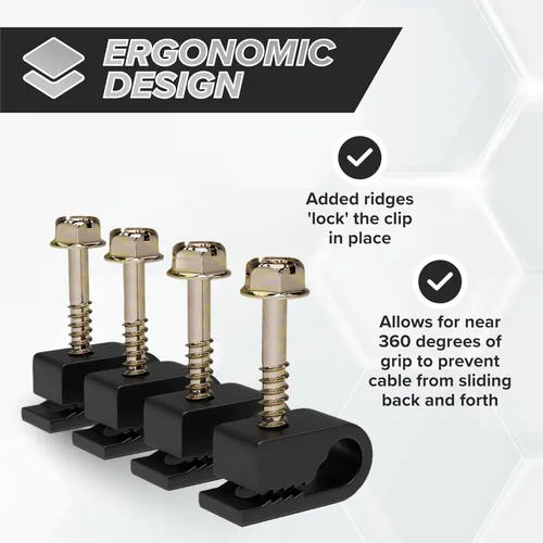 Miniatura 4 de THE CIMPLE CO Clips de cable individuales con tornillos, abrazaderas de cable coaxial de 1/4 de pulgada para exteriores, gestión de cables