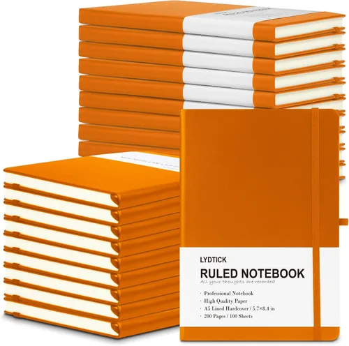Miniatura 11 de Paquete de 20 Diarios para Escritura, Cuadernos con Rayas Universitarias a Granel, Cuadernos de Tapa Dura (200 Páginas) para Toma de Notas, Diarios